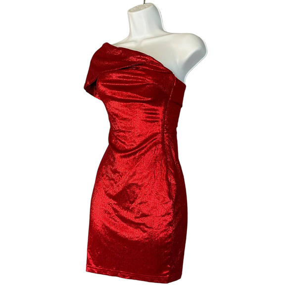 Superdown Red Shimmer Mini Dress - Picture 6 of 11